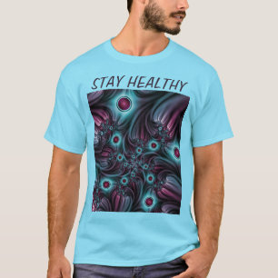 Camiseta En profundidad Resumen rosa azul Resumen de arte f