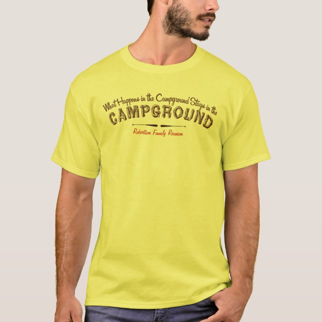 Camiseta En qué sucede en las estancias del camping… (Anverso)