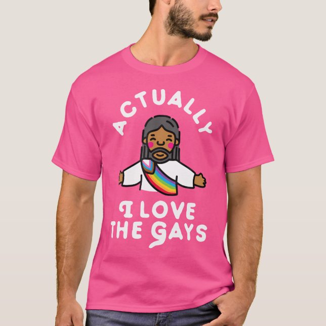 Camiseta En Realidad Amo A Los Gays Jesús (Anverso)