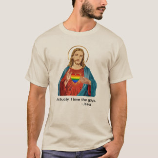 CAMISETA EN REALIDAD, AMO A LOS GAYS. JESÚS AMA A LGBTQ+