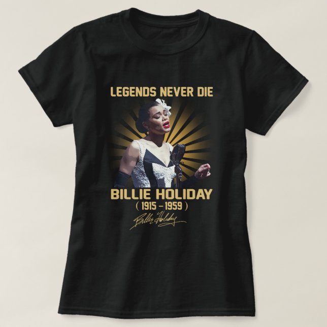 Camiseta En Recuerdos De La Leyenda De Música Billie Holida (Diseño del anverso)