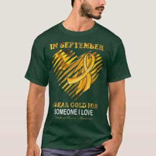 Camiseta En Septiembre, Llevo Oro Para El Cáncer Infantil E