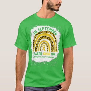 Camiseta En Septiembre, Llevo Oro Para El Cáncer Infantil E