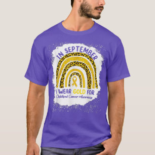 Camiseta En Septiembre, Llevo Oro Para El Cáncer Infantil E