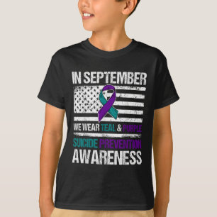 Camiseta En Septiembre, Usa Una Prevención Verde azulada De