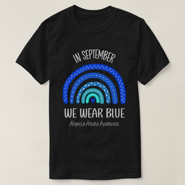 Camiseta En Septiembre Usamos Alopecia Azul Areata Awarenes (Diseño del anverso)