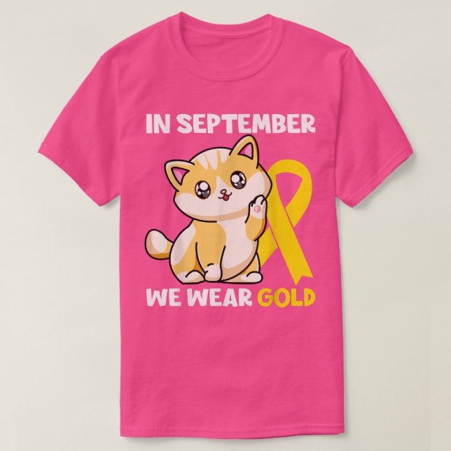 Camiseta En Septiembre Usamos Awa El Cáncer De Gato De Oro (Diseño del anverso)