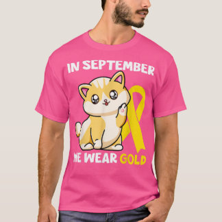 Camiseta En Septiembre Usamos Awa El Cáncer De Gato De Oro