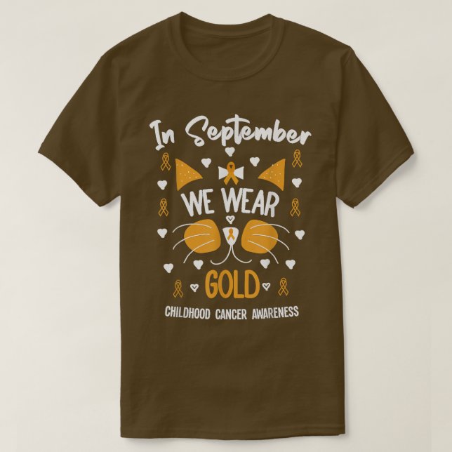 Camiseta En Septiembre Usamos Awa El Cáncer De Gato De Oro (Diseño del anverso)
