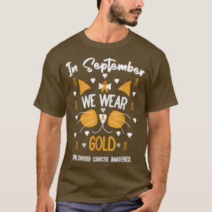 Camiseta En Septiembre Usamos Awa El Cáncer De Gato De Oro