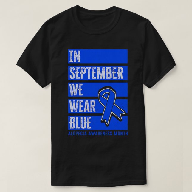 Camiseta En Septiembre Usamos Blue, Alopecia Awareness Mont (Diseño del anverso)