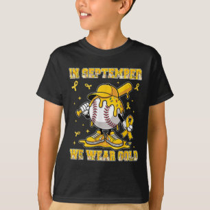 Camiseta En Septiembre Usamos Cance Infantil De Béisbol De