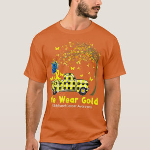 Camiseta En Septiembre Usamos Cáncer De Camión De Oro-Niñez