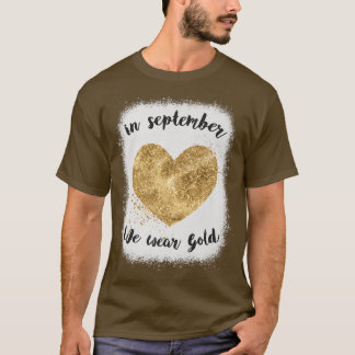 Camiseta En septiembre usamos cáncer de corazón de oro a