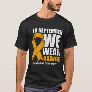 Camiseta En Septiembre Usamos Cáncer De Leucemia Naranja