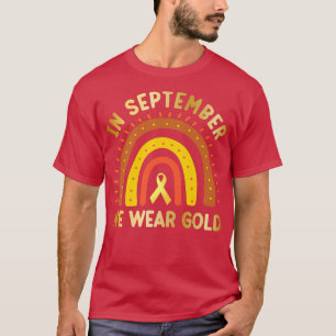 Camiseta En Septiembre Usamos Cáncer De Oro En El Arcoiris