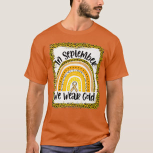 Camiseta En Septiembre Usamos Cáncer De Oro En El Arcoiris