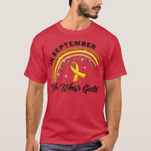 Camiseta En Septiembre Usamos Cáncer De Oro En El Arcoiris