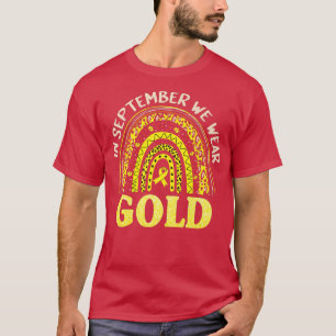 Camiseta En Septiembre Usamos Cáncer De Oro En El Arcoiris