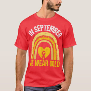 Camiseta En Septiembre Usamos Cáncer De Oro En El Arcoiris