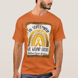Camiseta En Septiembre Usamos Cáncer De Oro En El Arcoiris