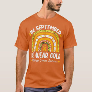 Camiseta En Septiembre Usamos Cáncer De Oro En El Arcoiris