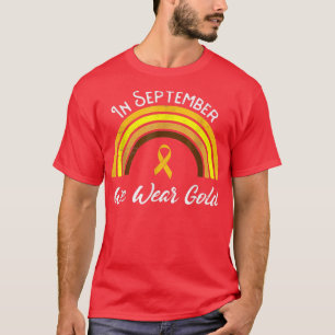 Camiseta En Septiembre Usamos Cáncer De Oro En El Arcoiris