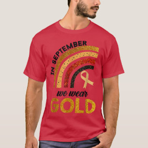 Camiseta En Septiembre Usamos Cáncer De Oro En El Arcoiris