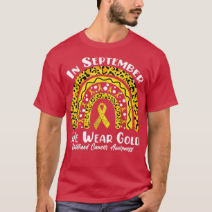 Camiseta En Septiembre Usamos Cáncer De Oro En El Arcoiris