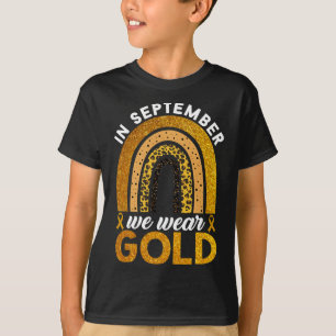 Camiseta En Septiembre Usamos Cáncer De Oro En El Arcoiris