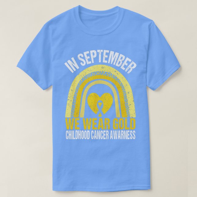 Camiseta En Septiembre Usamos Cáncer De Oro En El Arcoiris (Diseño del anverso)