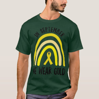 Camiseta En Septiembre Usamos Cáncer De Oro En El Arcoiris