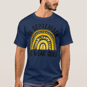 Camiseta En Septiembre Usamos Cáncer De Oro En El Arcoiris