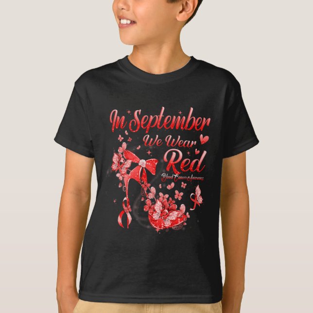 Camiseta En Septiembre Usamos Cáncer De Sangre De Mariposa  (Anverso)