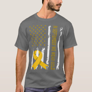 Camiseta En Septiembre Usamos Cáncer Infantil De Bandera Es