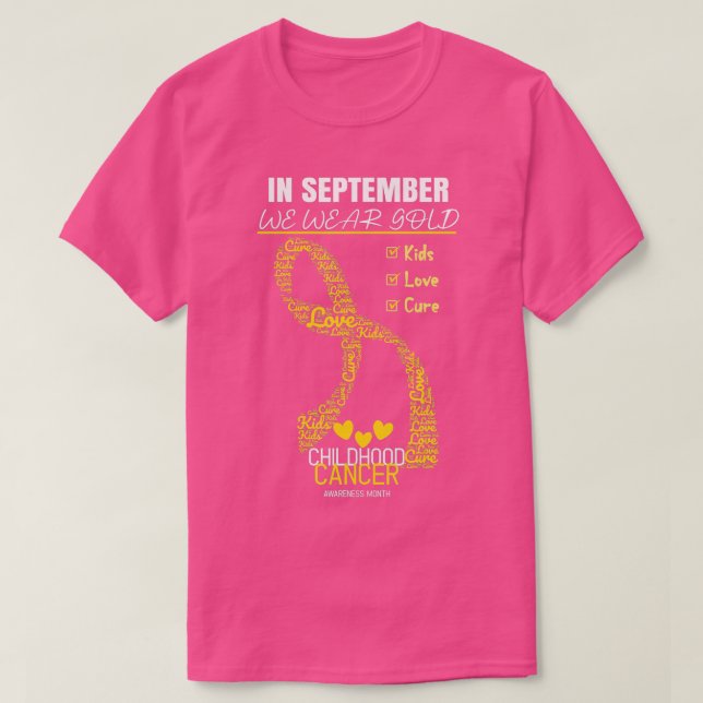 Camiseta En Septiembre Usamos Cáncer Infantil De Cinta De O (Diseño del anverso)