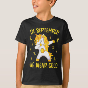 Camiseta En Septiembre Usamos Cáncer Infantil De Unicornio