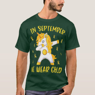 Camiseta En Septiembre Usamos Cáncer Infantil De Unicornio 