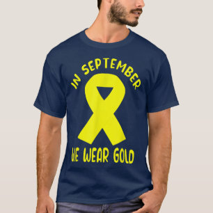 Camiseta En Septiembre Usamos Cáncer Infantil Dorado Consci