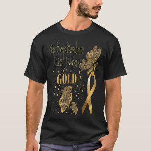 Camiseta En Septiembre Usamos Cáncer Infantil Dorado Consci