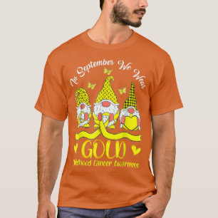 Camiseta En Septiembre Usamos Cáncer Infantil Gnomes De Oro