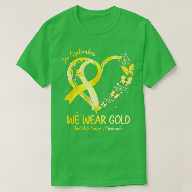 Camiseta En Septiembre Usamos Cáncer Pediátrico De Oro A (Diseño del anverso)