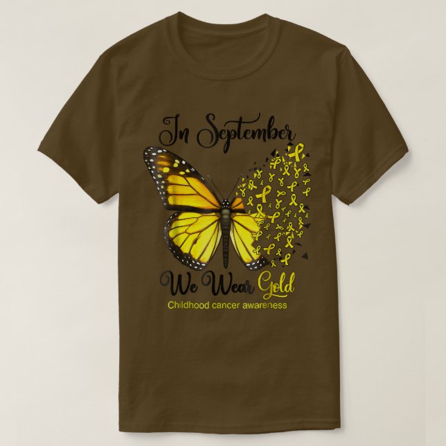 Camiseta En Septiembre Usamos Cañón De Mariposa De Oro (Diseño del anverso)