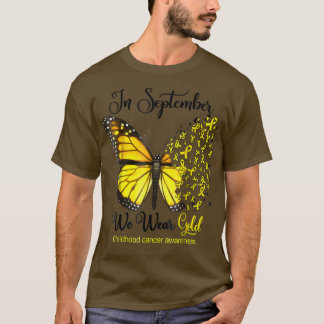 Camiseta En Septiembre Usamos Cañón De Mariposa De Oro