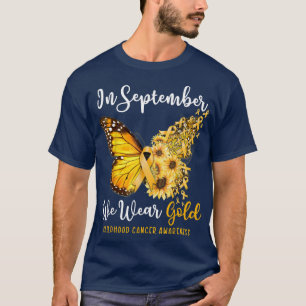 Camiseta En Septiembre Usamos Cañón De Mariposa De Oro