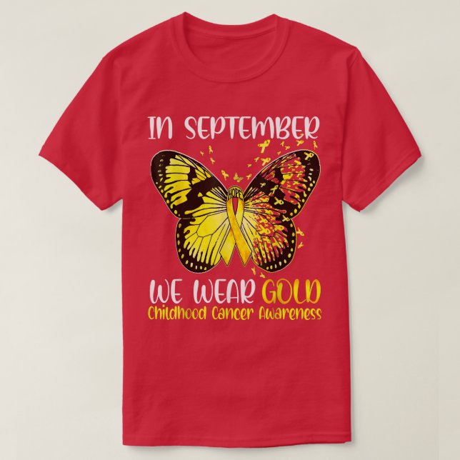 Camiseta En Septiembre Usamos Cañón De Mariposa De Oro (Diseño del anverso)