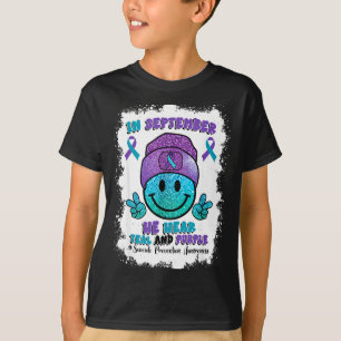 Camiseta En Septiembre Usamos Cinta Morada Teal Prevención 