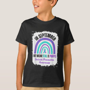 Camiseta En Septiembre Usamos Conciencia Verde azulada Del