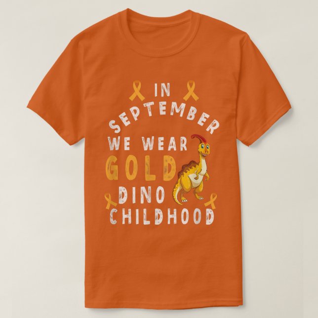 Camiseta En septiembre usamos dino de oro Niñez y gente (Diseño del anverso)