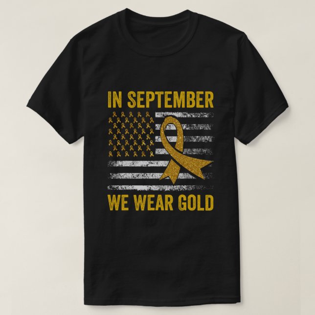 Camiseta En Septiembre Usamos El Awarene Del Cáncer Infanti (Diseño del anverso)